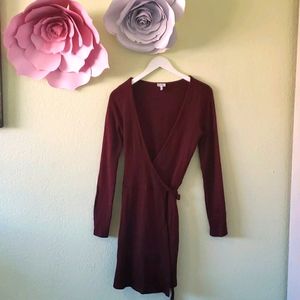 Tobi Long-Sleeve Wrap Dress
